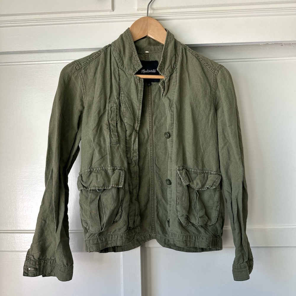 MADEWELL Army Green Linen Jacket